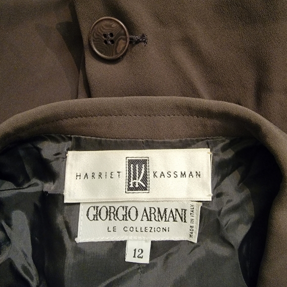 Giorgio Armani Le Collezioni Harriet Kassman Sz12 Olive Blazer Jacket - Picture 4 of 4